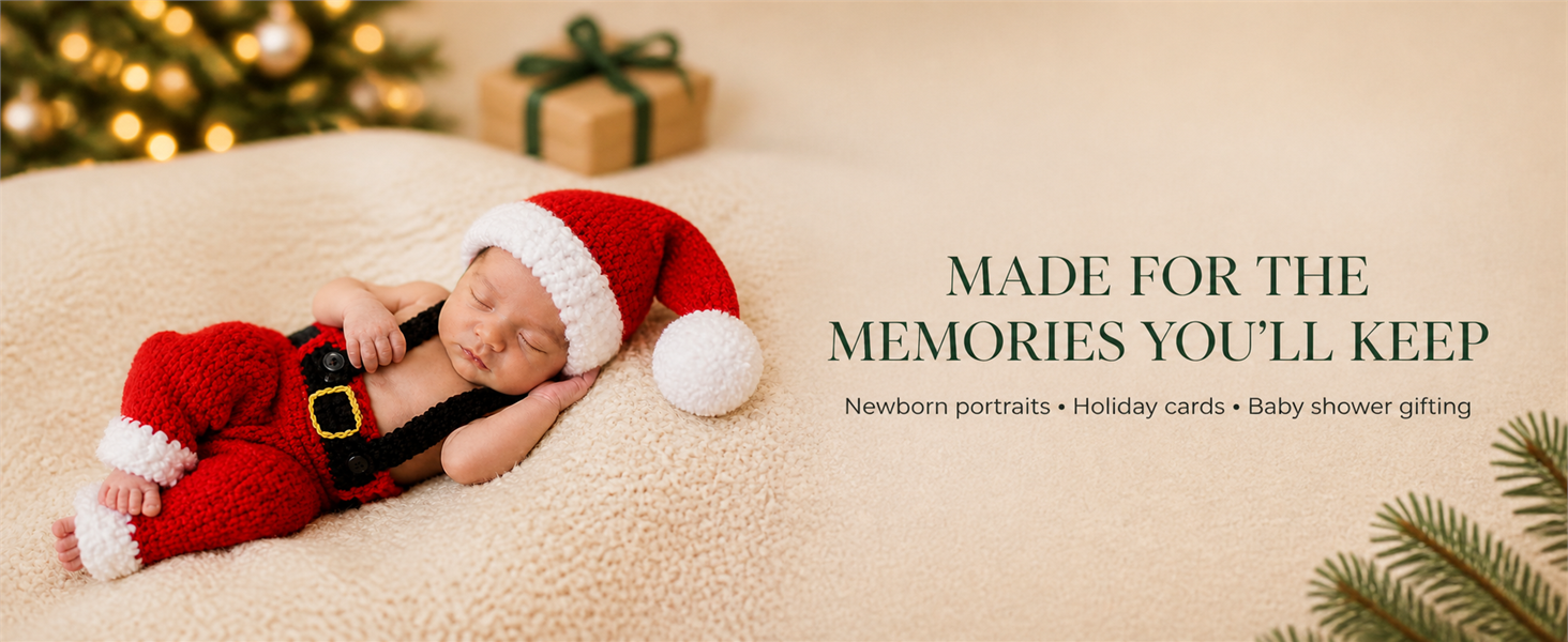 AIXIANG Newborn Santa Hat & Overalls Photo Prop Set — product detail 10