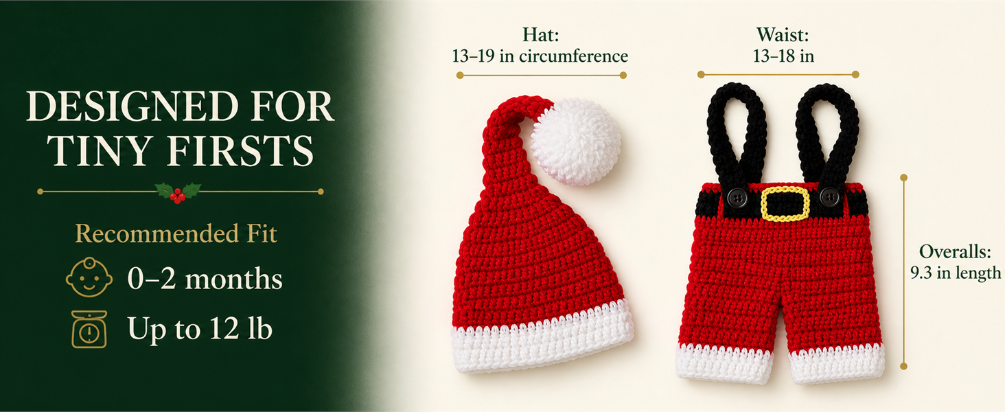 AIXIANG Newborn Santa Hat & Overalls Photo Prop Set — product detail 4