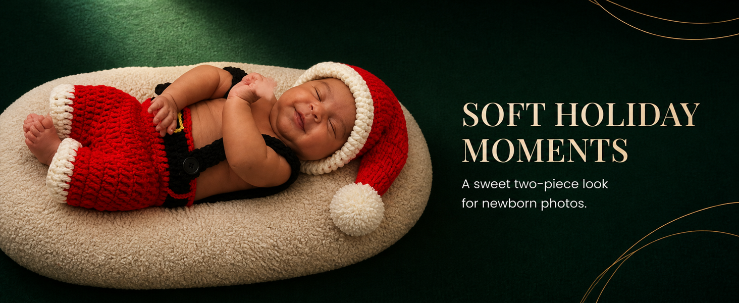 AIXIANG Newborn Santa Hat & Overalls Photo Prop Set — product detail 6