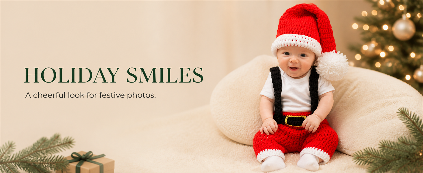 AIXIANG Newborn Santa Hat & Overalls Photo Prop Set — product detail 8