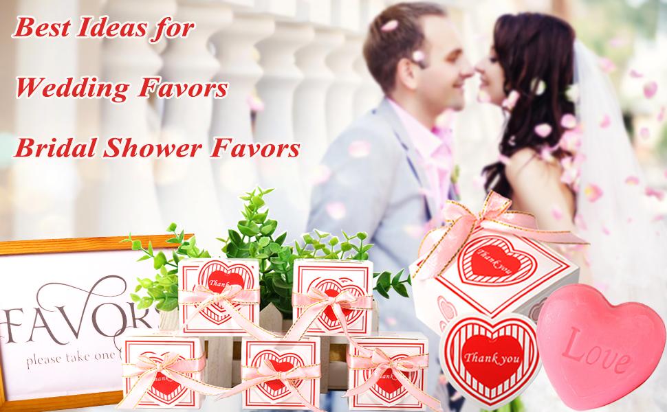 AIXIANG Pink Heart Soap Favors · 24 Individually Boxed — product detail 1