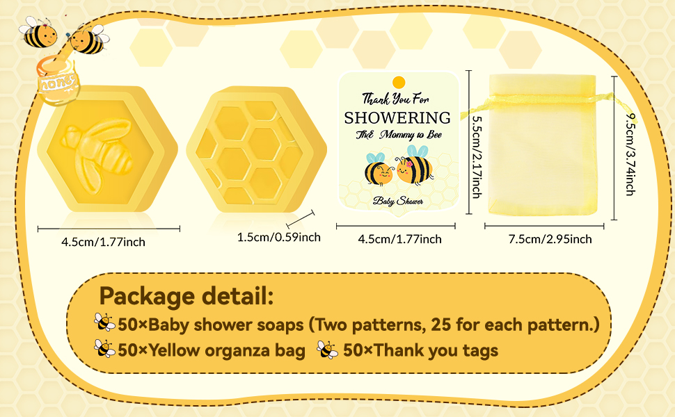 AIXIANG Mini Bee & Honeycomb Soap Favor Kit · 50 Pack — product detail 2