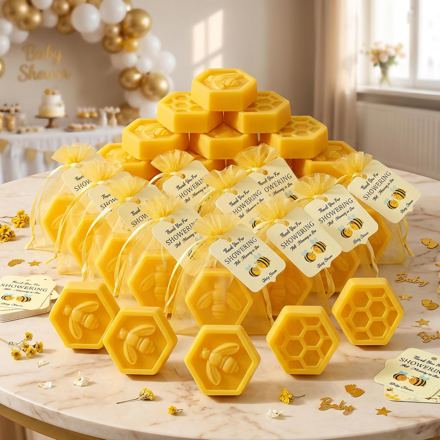 AIXIANG Mini Bee & Honeycomb Soap Favor Kit · 50 Pack — photo 1