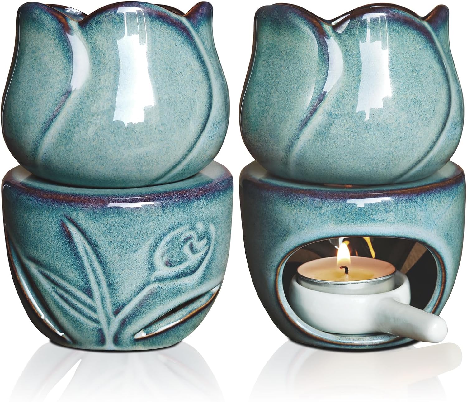 AIXIANG Lotus Ceramic Oil Burners · 2 Pack — photo 1