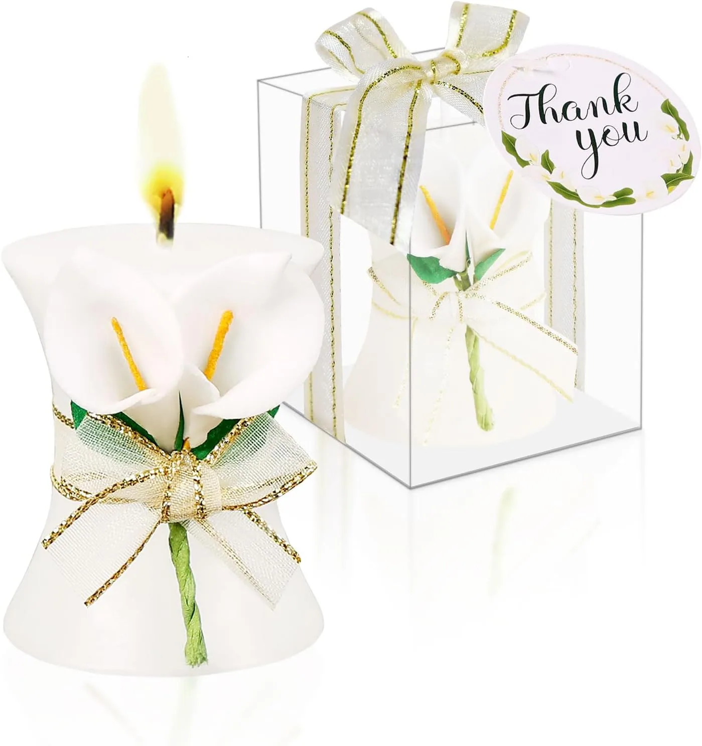AIXIANG Calla Lily Candle Wedding Favors – 24 Pack