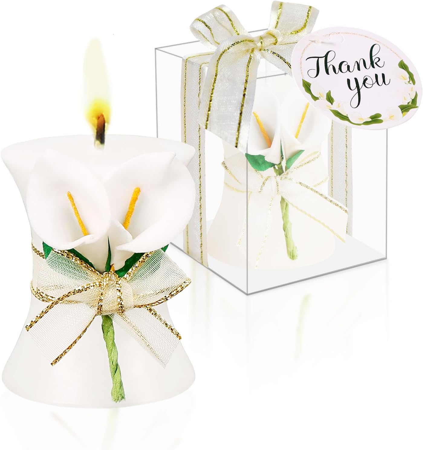 AIXIANG Calla Lily Candle Wedding Favors – 24 Pack